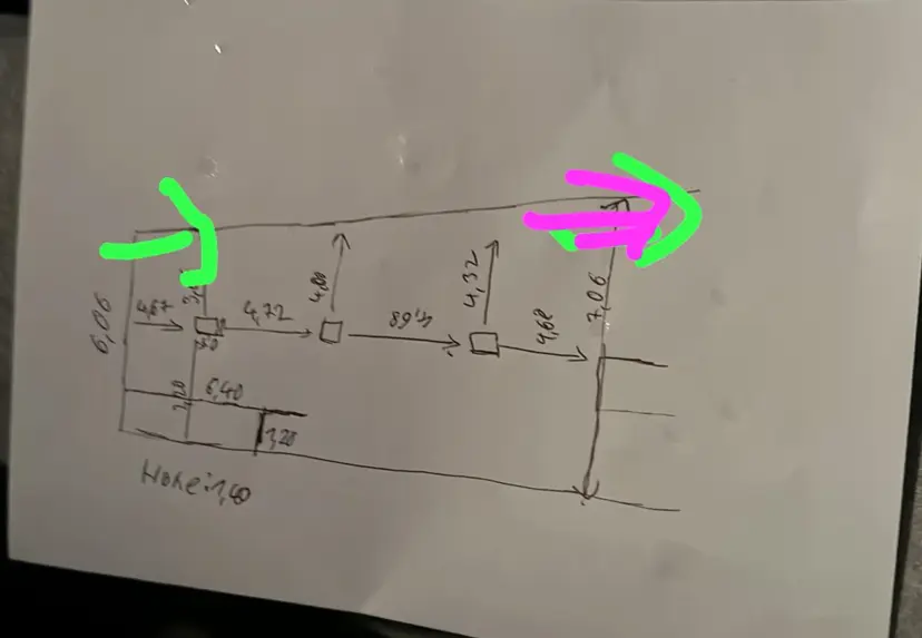 Hand-written floor plan example