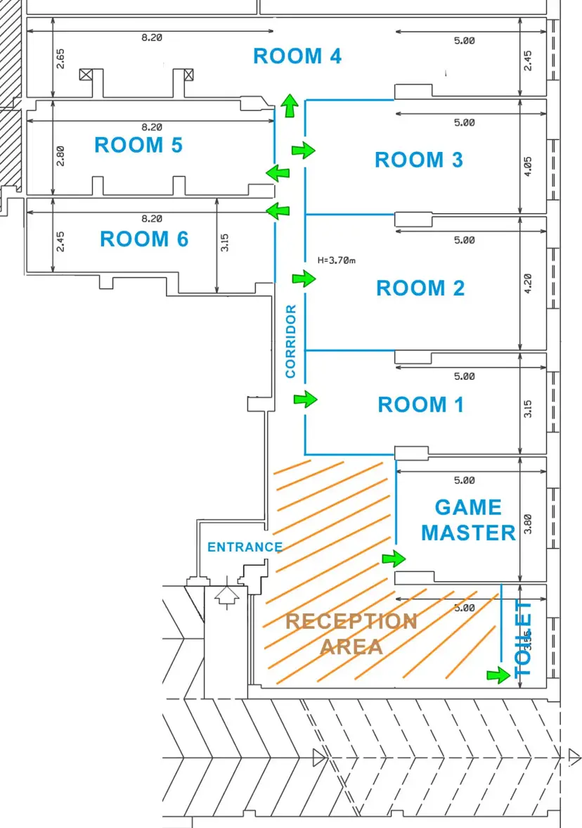 Mobile phone marked floor plan