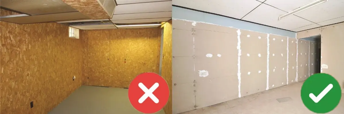 Interior wall installation example