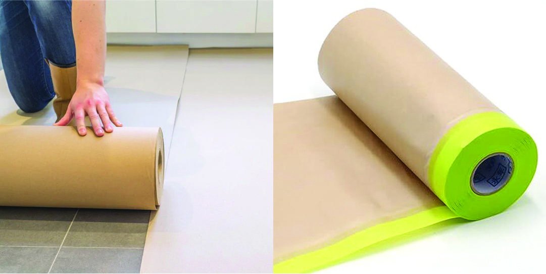 Paint masking paper for floor protection