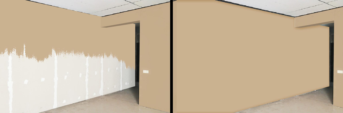Expected plasterboard painting example